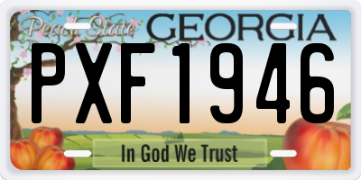 GA license plate PXF1946