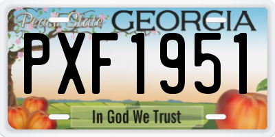 GA license plate PXF1951
