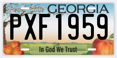 GA license plate PXF1959