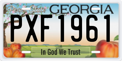 GA license plate PXF1961