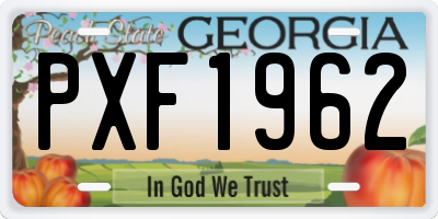 GA license plate PXF1962