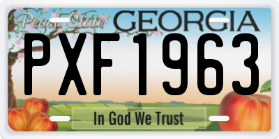 GA license plate PXF1963
