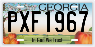 GA license plate PXF1967