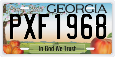 GA license plate PXF1968