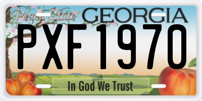 GA license plate PXF1970