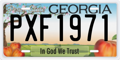 GA license plate PXF1971