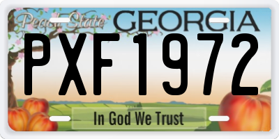 GA license plate PXF1972