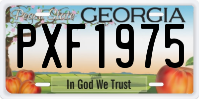 GA license plate PXF1975