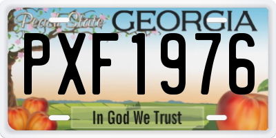 GA license plate PXF1976