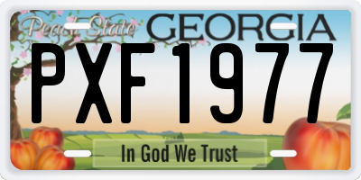 GA license plate PXF1977