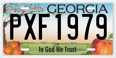 GA license plate PXF1979
