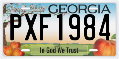 GA license plate PXF1984
