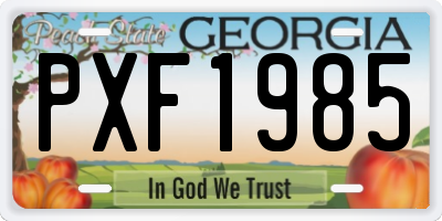 GA license plate PXF1985