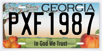 GA license plate PXF1987