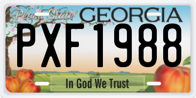 GA license plate PXF1988
