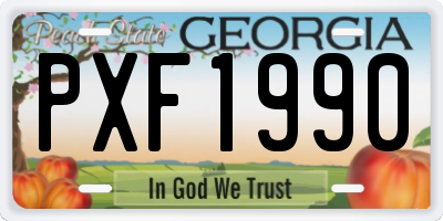 GA license plate PXF1990