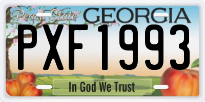 GA license plate PXF1993