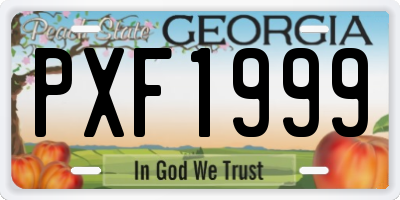 GA license plate PXF1999