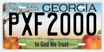 GA license plate PXF2000