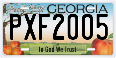 GA license plate PXF2005