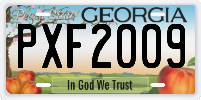 GA license plate PXF2009