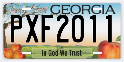 GA license plate PXF2011
