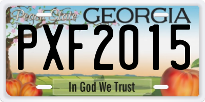 GA license plate PXF2015