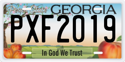GA license plate PXF2019