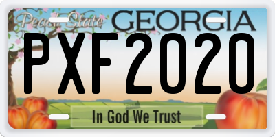 GA license plate PXF2020