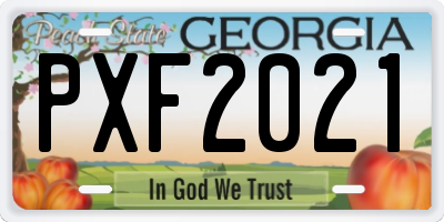 GA license plate PXF2021