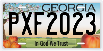 GA license plate PXF2023