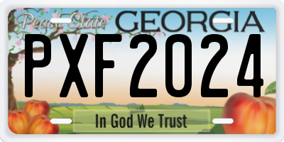 GA license plate PXF2024