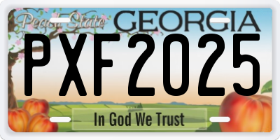 GA license plate PXF2025