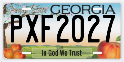 GA license plate PXF2027