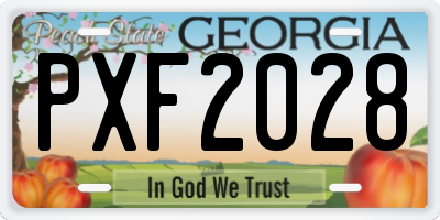 GA license plate PXF2028