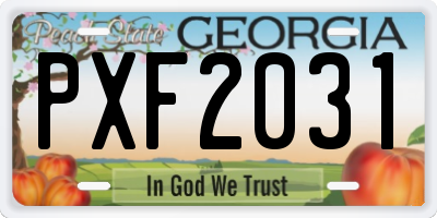 GA license plate PXF2031