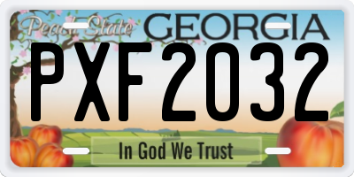 GA license plate PXF2032