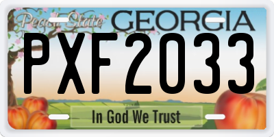 GA license plate PXF2033