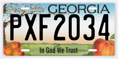 GA license plate PXF2034
