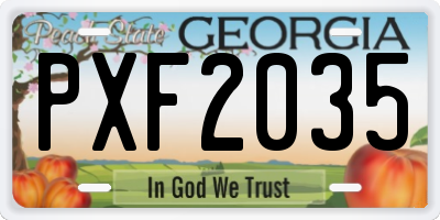 GA license plate PXF2035