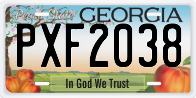 GA license plate PXF2038