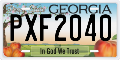 GA license plate PXF2040