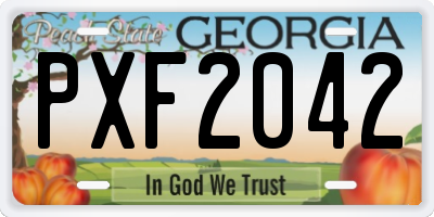 GA license plate PXF2042