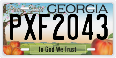 GA license plate PXF2043