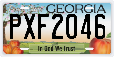 GA license plate PXF2046