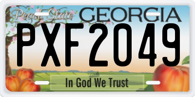 GA license plate PXF2049