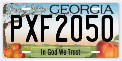 GA license plate PXF2050