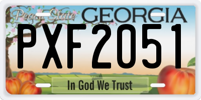 GA license plate PXF2051