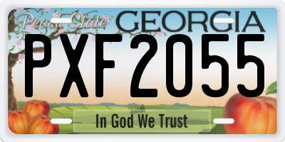 GA license plate PXF2055