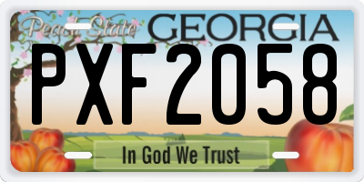 GA license plate PXF2058